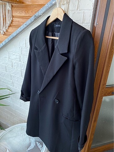 Siyah Uzun Blazer
