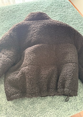 m Beden Siyah Nakışlı Kadın Peluş Ceket