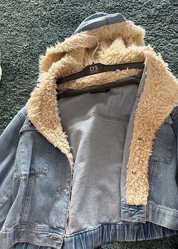 Gri Kürklü Kadın Denim Ceket