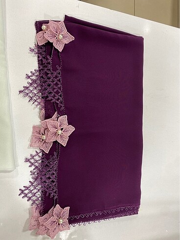 xs Beden bordo Renk İğne oyası baş örtüsü