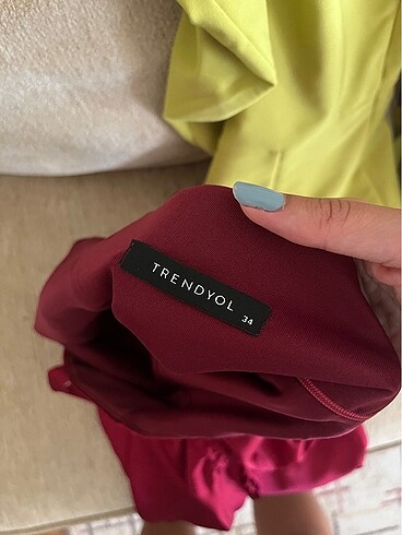 xs Beden bordo Renk Trendyolmilla elbise