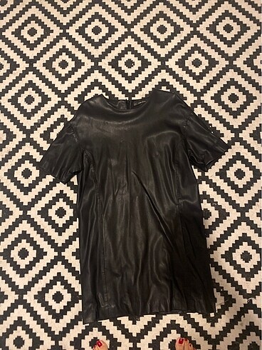 Zara Suni Mini Deri Elbise