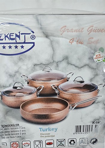  Beden Özkento 7 Parça Granit Tencere Seti