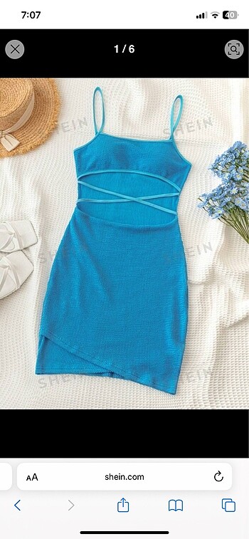 SHEIN Mavi yazlık elbise
