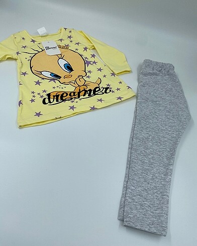 Kız çocuk İkili taytlı pijama takımı