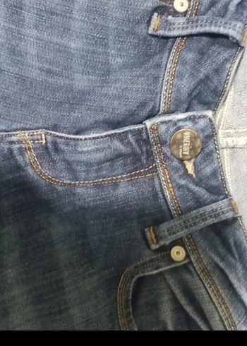 Düz Kesim Mavi erkek Denim Pantolon - Görsel 6