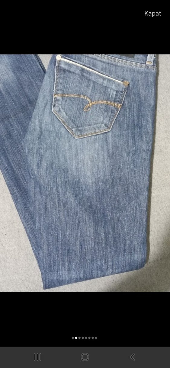 Düz Kesim Mavi erkek Denim Pantolon - Görsel 3
