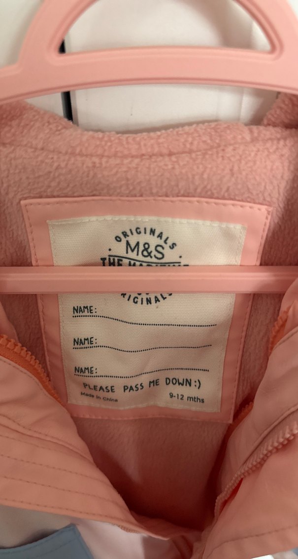 M&S Kız Çocuk Pembe Pastel Yağmurluk - Görsel 3