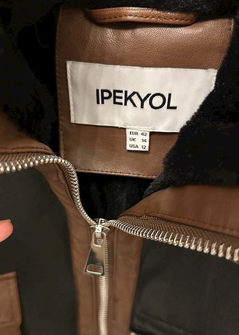 Kahverengi Deri Kadın Kış Ceketi Kürklü - Görsel 4