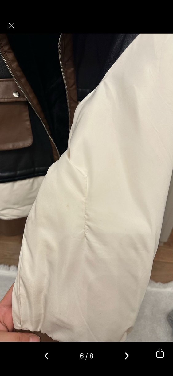 Kahverengi Deri Kadın Kış Ceketi Kürklü - Görsel 5