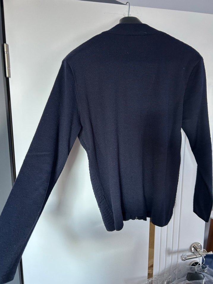 Erkek Lacivert Fermuarlı Yün Hırka - Görsel 3