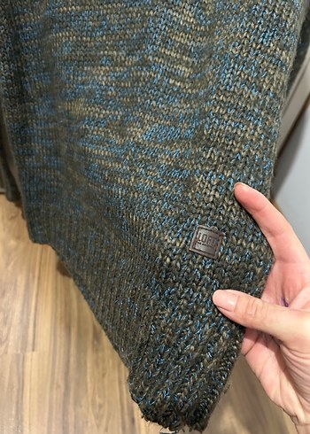 Gri Yünlü Kapüşonlu Erkek Kazak - Görsel 4