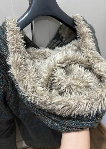 Gri Yünlü Kapüşonlu Erkek Kazak - Görsel 6