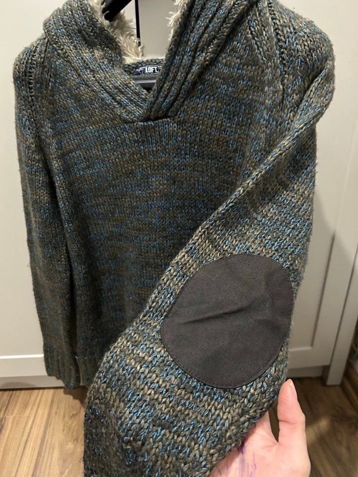 Gri Yünlü Kapüşonlu Erkek Kazak - Görsel 3