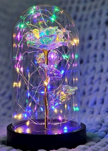 Renkli Işıklı Gül LED lamba sevgiler günü hediyesi - Görsel 2