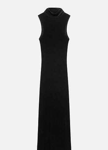 Zara kadife balıkçı yaka elbise