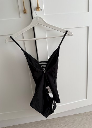 Siyah Strappy Kadın Mayo - Görsel 2