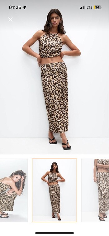 Pull&Bear leopar uzun etek
