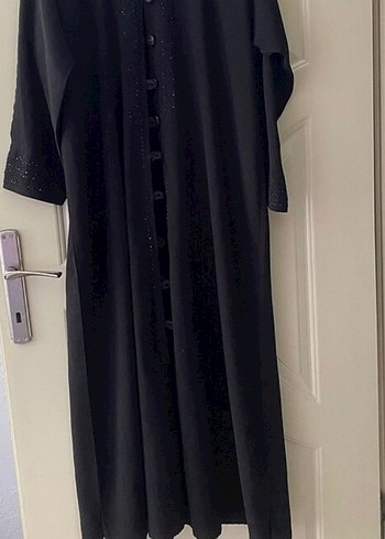 Düğmeli Siyah Uzun Gotik Kadın ferace