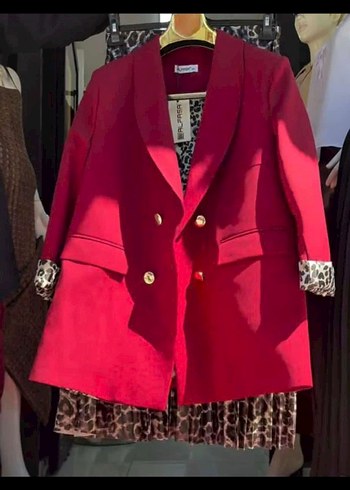 Bordo Kadın Mini Blazer