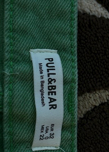 Pull and Bear Kadın Yeşil Pamuklu Bol Kesim Jean