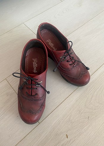 Diğer Bordo Kadın Dolgu Topuk Klasik Ayakkabı