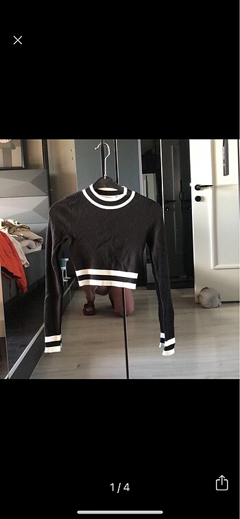 H&M siyah beyaz çizgili kazak