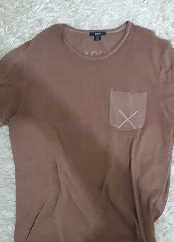 xl Beden camel Renk Mavi tişört