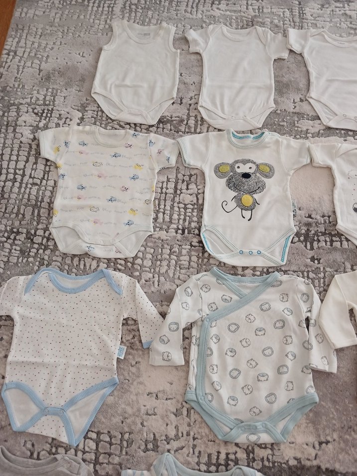 Gri Pamuklu Bebek Çıtçıtlı Kısa Kollu Body - Görsel 2