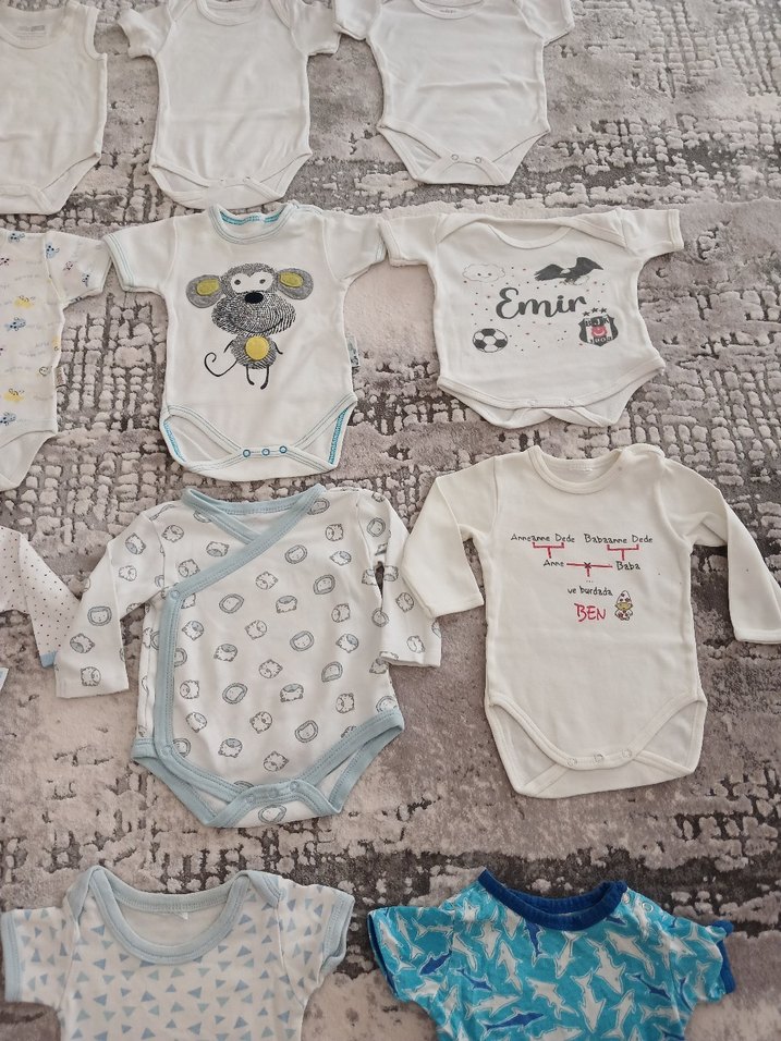 Gri Pamuklu Bebek Çıtçıtlı Kısa Kollu Body - Görsel 3