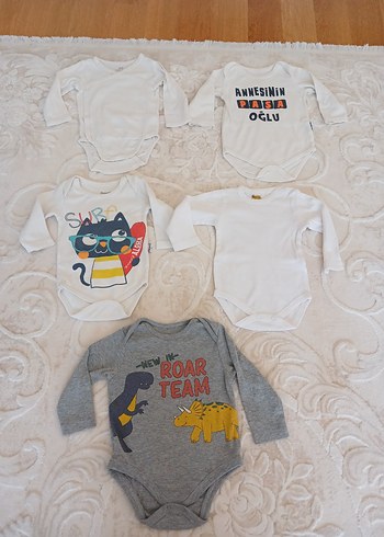 Renkli Baskılı Sarı Bebek Çıtçıtlı Body - Görsel 17