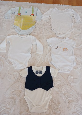 Renkli Baskılı Sarı Bebek Çıtçıtlı Body - Görsel 3