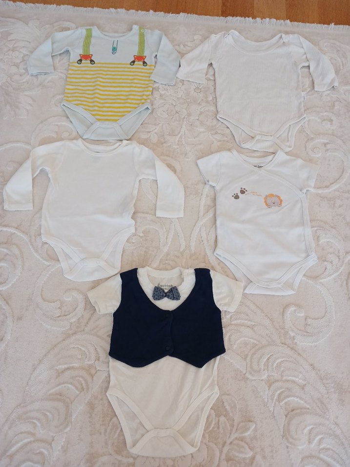 Renkli Baskılı Sarı Bebek Çıtçıtlı Body - Görsel 3