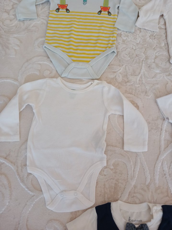 Renkli Baskılı Sarı Bebek Çıtçıtlı Body - Görsel 5