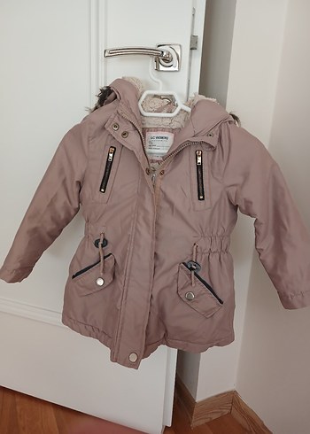 Kız Çocuk Bej Kürklü Streetwear Mont