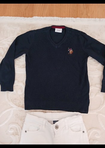 Erkek Çocuk V Yaka Örgü Lacivert Kazak - Görsel 2