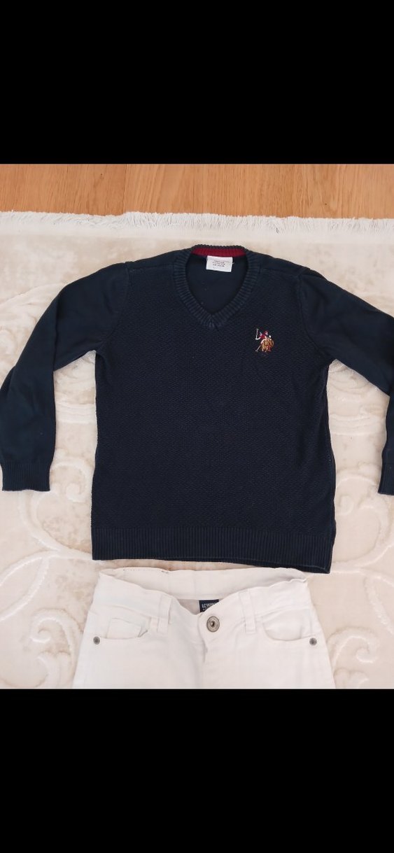 Erkek Çocuk V Yaka Örgü Lacivert Kazak - Görsel 2