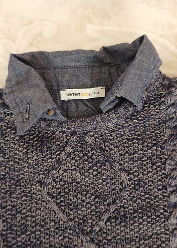 Kız Çocuk Gri Triko Kazak - Görsel 3