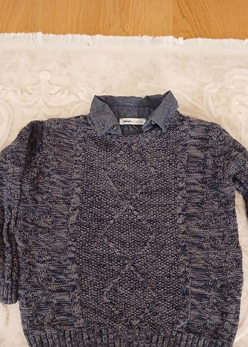 Kız Çocuk Gri Triko Kazak - Görsel 2