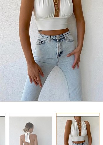 Mavi Çiçek Desenli Bohem Midi Büstiyer - Görsel 8