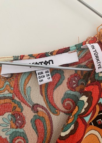 Uzun Kollu  Bohem Desenli Elbise - Görsel 3