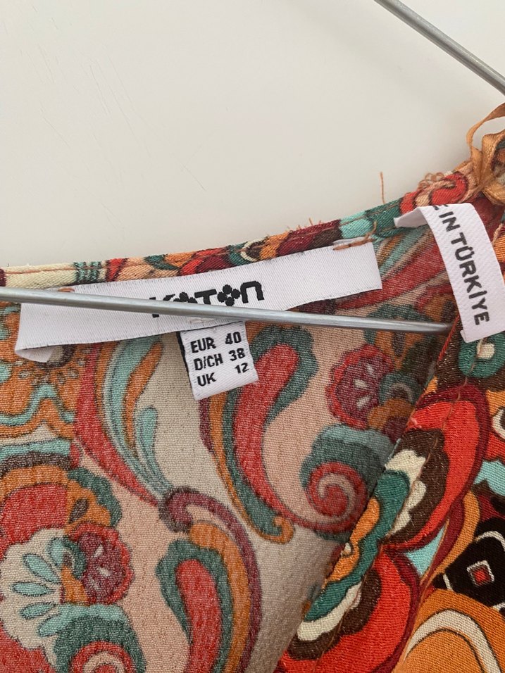 Uzun Kollu  Bohem Desenli Elbise - Görsel 3