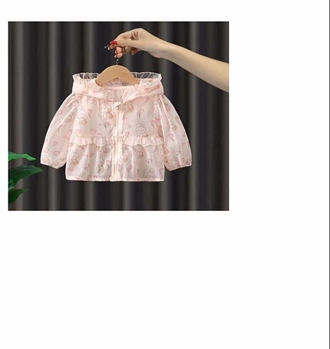 Diğer Bebek Yazlık Rüzgarlık (3-8 yaş) Pembe kapüşonlu yazlık ceket