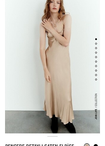 Zara ZARA SATEN ELBİSE