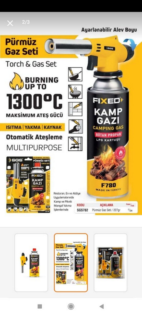 Pürmüz başlığı  kamp gazı başlığı kartuş - Görsel 2