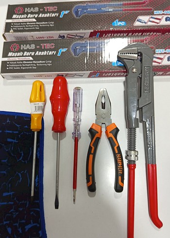 Boru anahtarı Pense tornavida seti Takım 5 Parça - Görsel 2