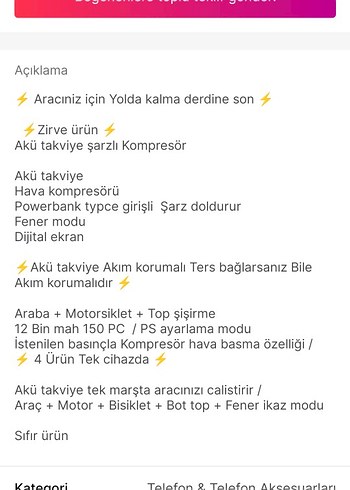 Akü takviye kompresör cihazı 12 Bin mah - Görsel 2