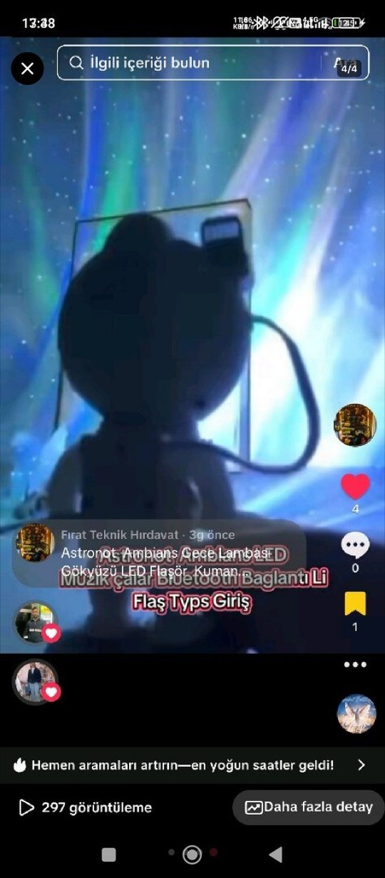 Projektör Bluetooth müzik çalar gece lambası - Görsel 5