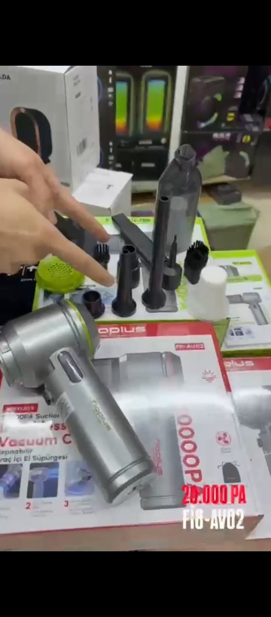 Araç süpürgesi 20 Bin paskal 3 kademe üfleme+ Çekme + 9 Başlık - Görsel 3