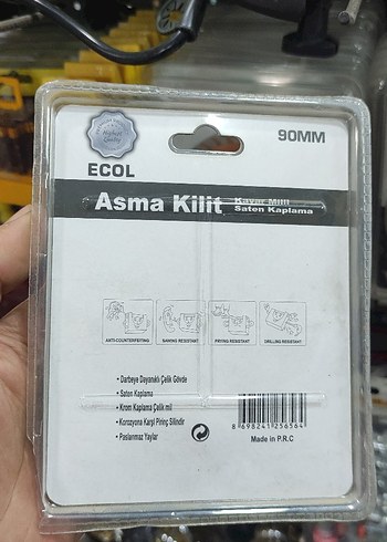 Asma kilit Kayar millî 90 Milim Çelik kilit - Görsel 5